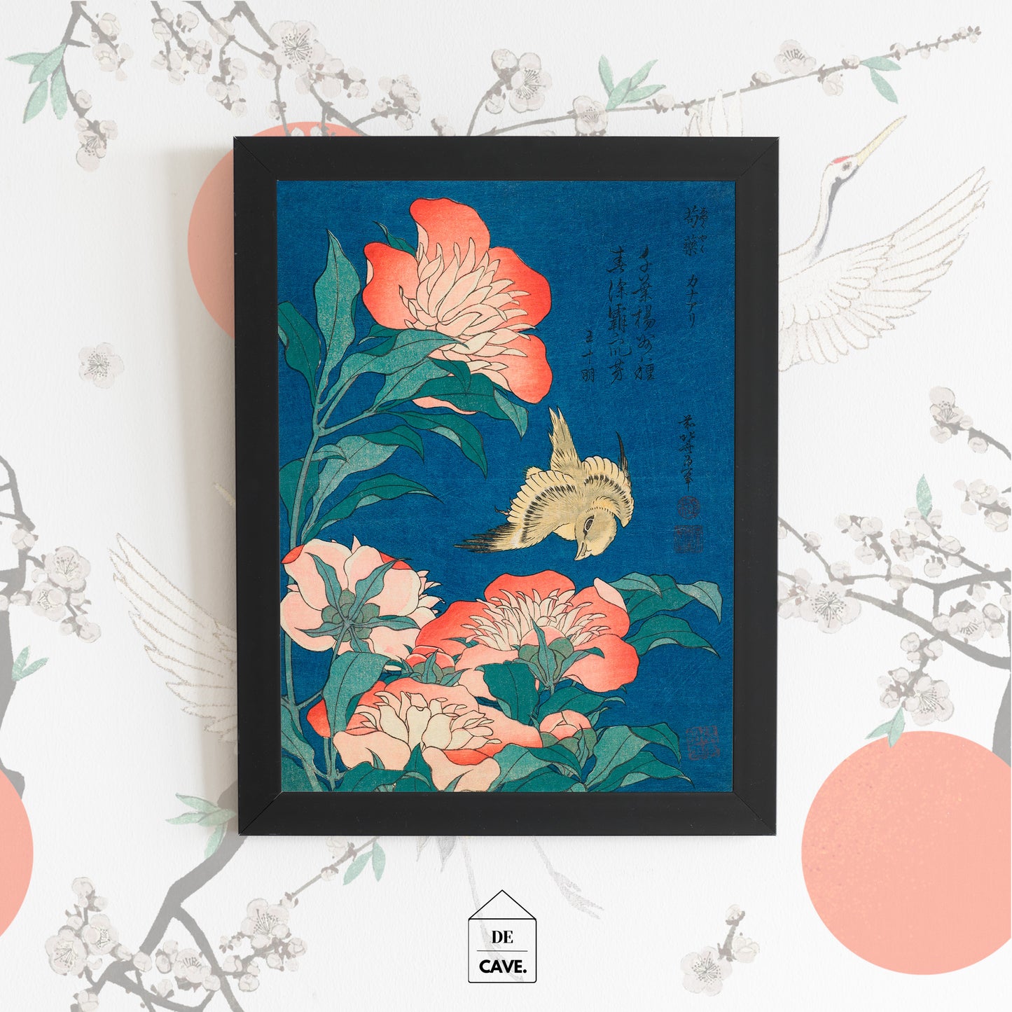 Peonies and Canary by Katsushika Hokusai