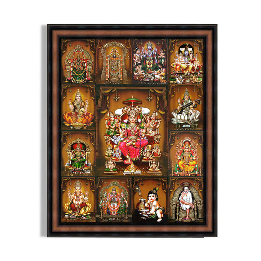 12+1 God & Goddess - 100% Customization, Replace Re-Arrange Of Hindu Deities, House Warming Religious Gift For Puja Room
