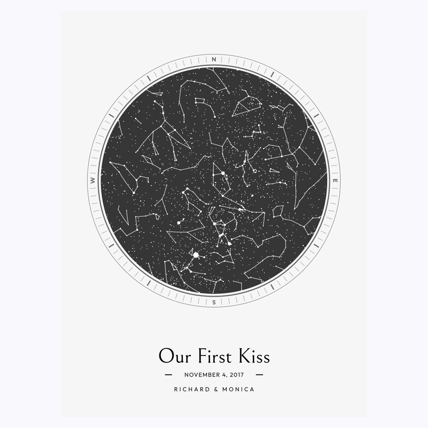 Personalized - The Day We Had Our First Kiss Poster - Celestial Map