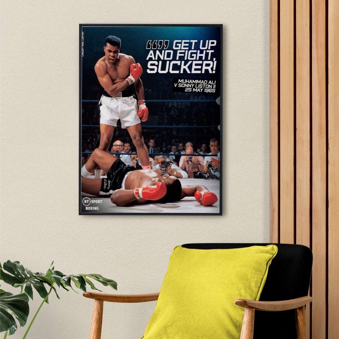 Unstoppable Spirit: Muhammad Ali “Get Up and Fight” Poster