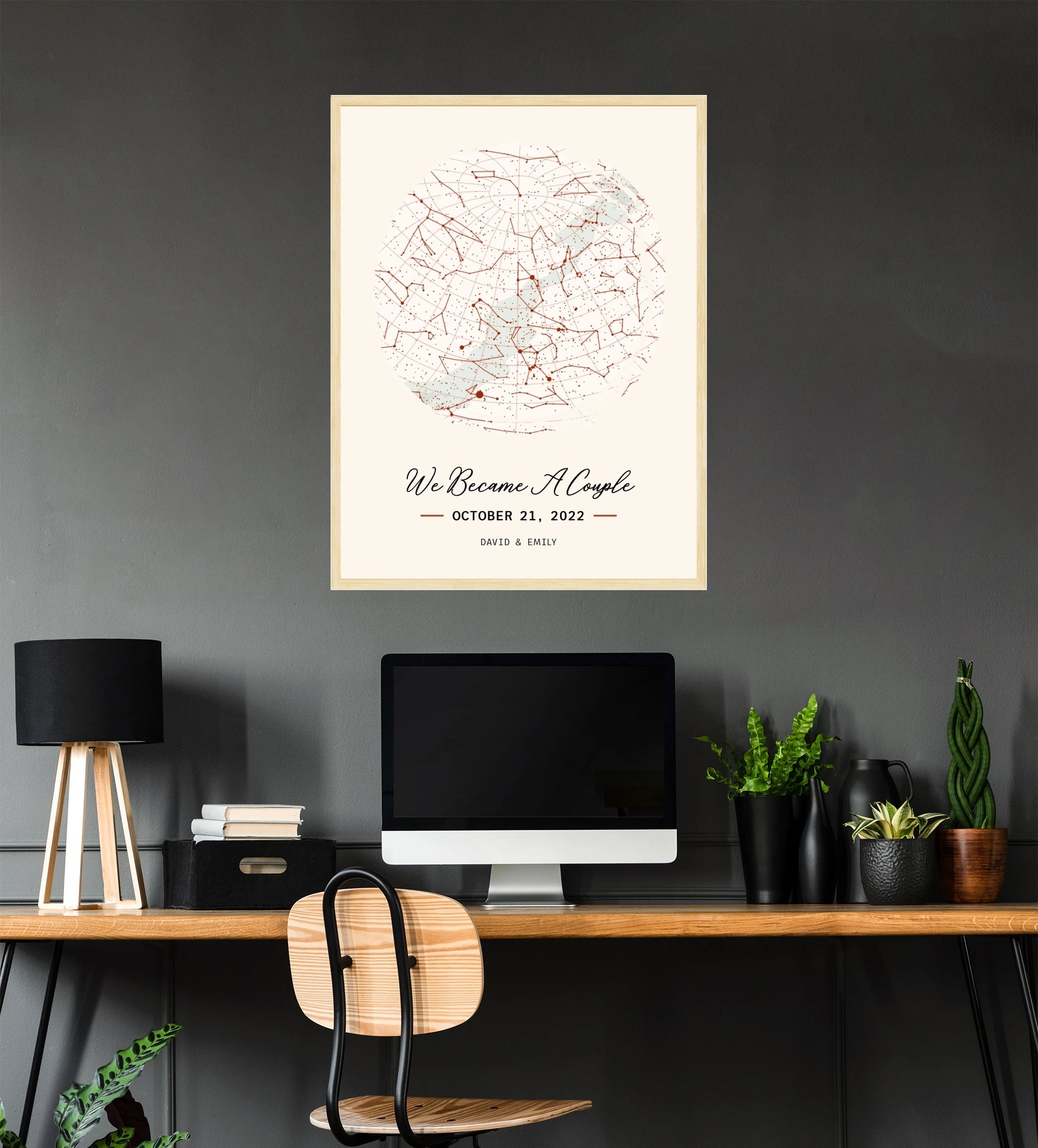 When We Became a Couple Poster - Romantic Gift Personalized Celestial Map | Unique Valentine's Day Gift