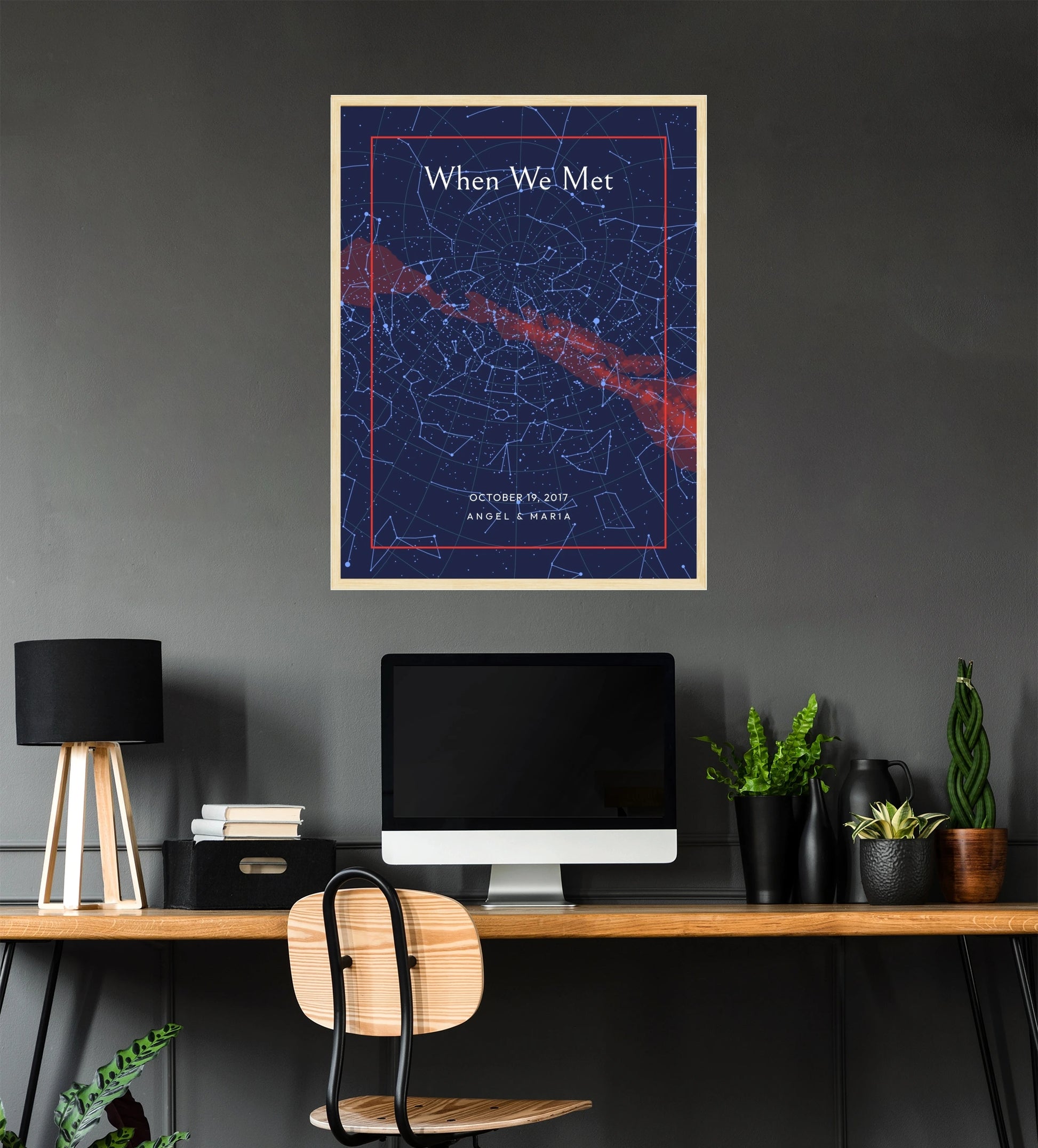 When We Met Poster Painting - Custom Coordinates | Perfect Valentine's Day Gift for Couples