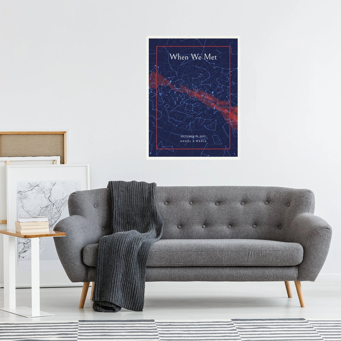 Custom - When We Met Poster - Classic Celestial Map