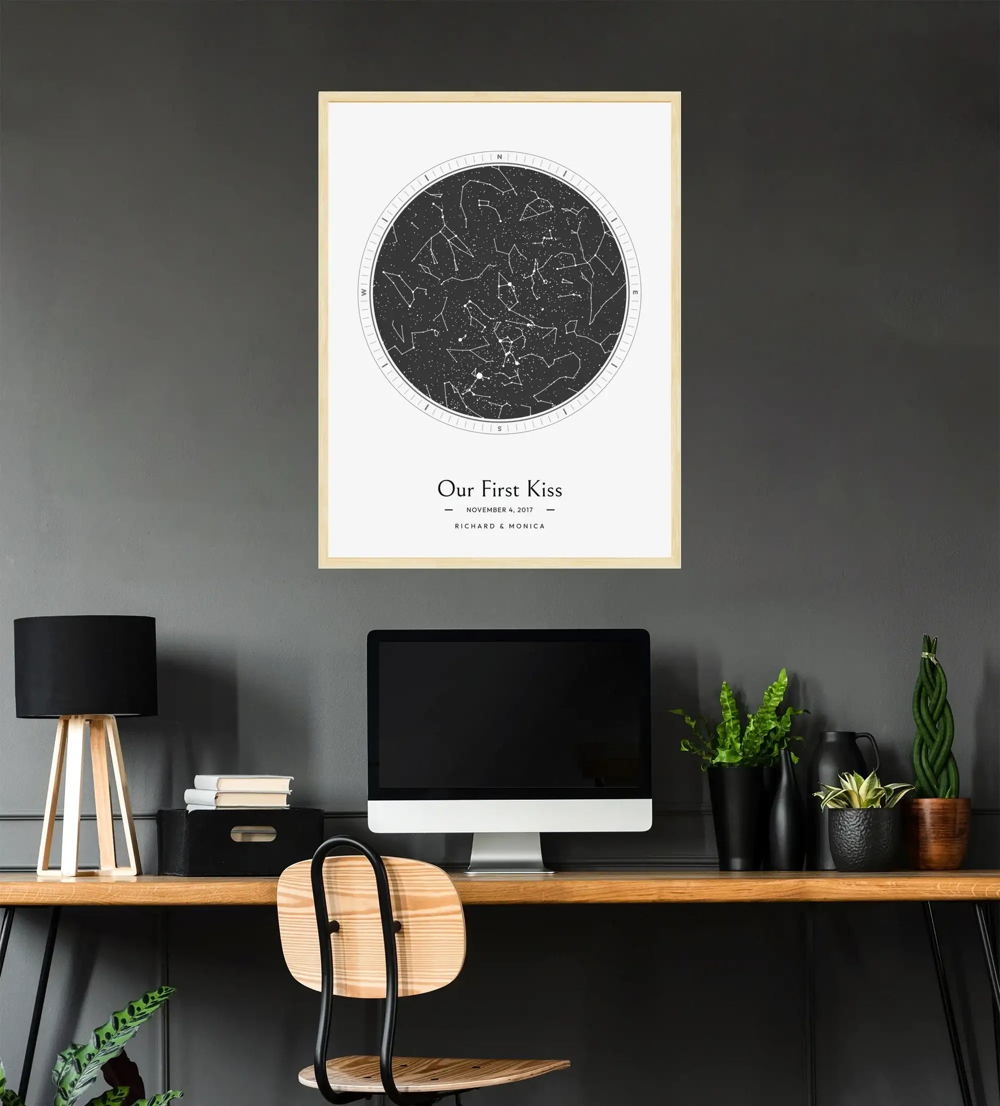 Personalized - The Day We Had Our First Kiss Poster - Celestial Map