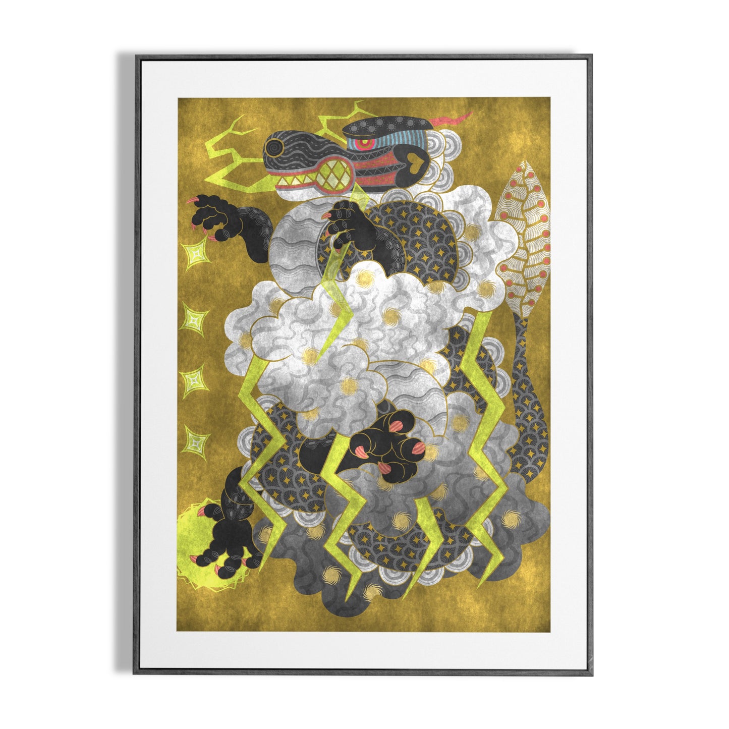 Asian Thunder Dragon Wall Art - Mystical Dragon
