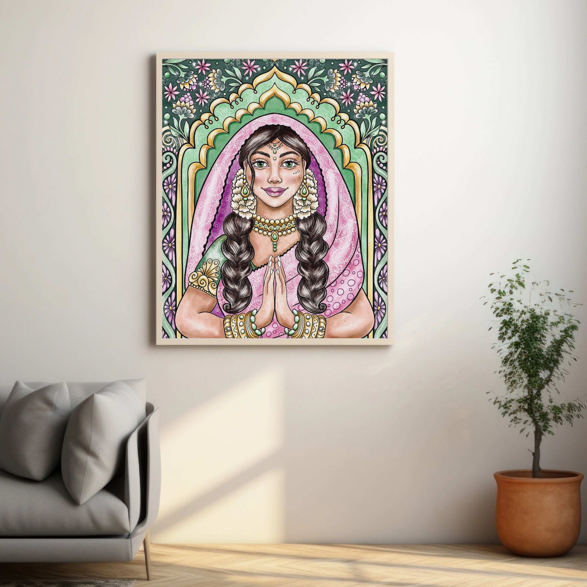 Indian Woman in Traditional Attire abstract