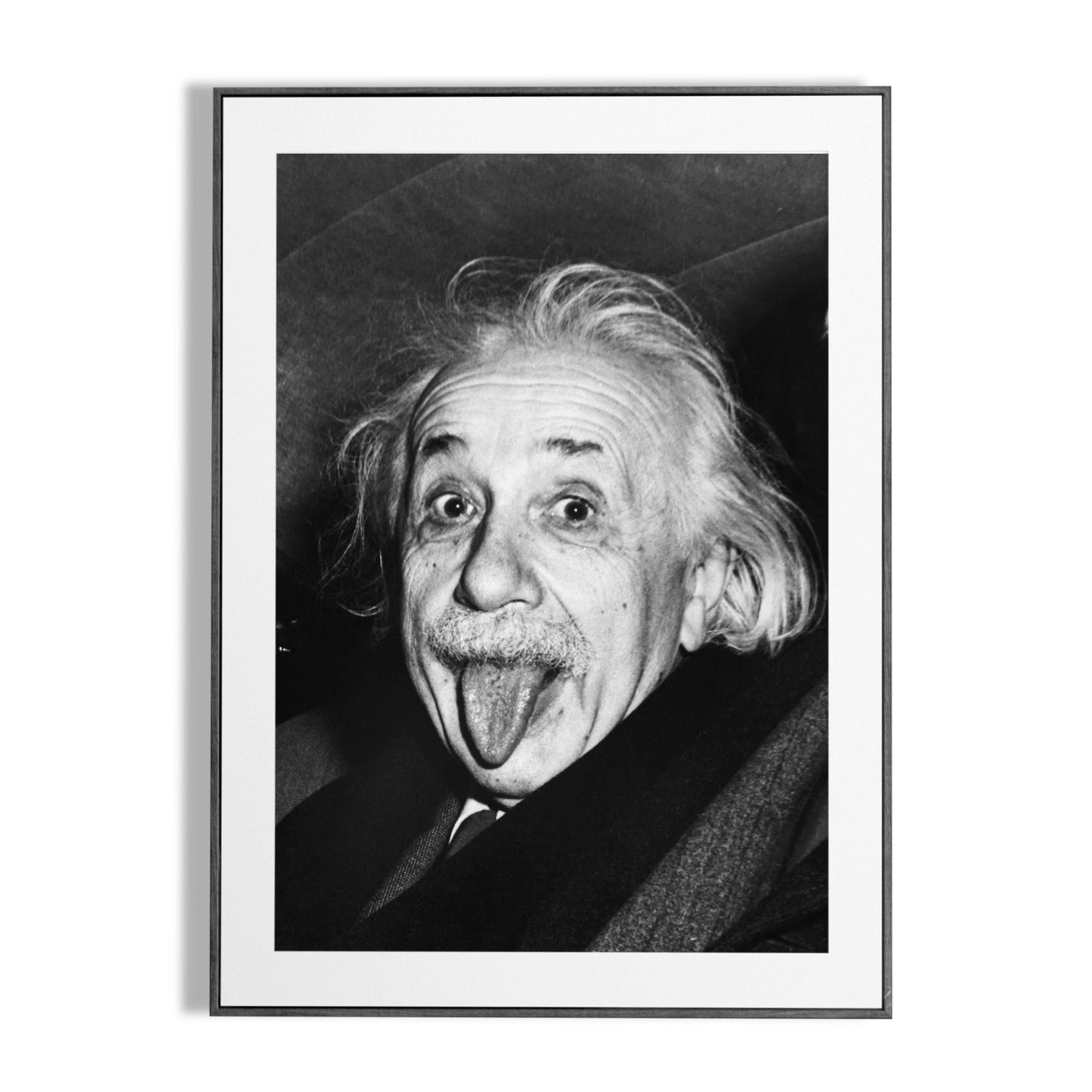 Iconic Albert Einstein sticking his tongue out