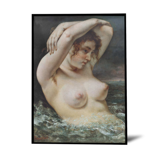 Vintage Painting of Woman in Bath Tub