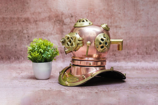 Vintage Luxury Brass Scuba Diver Helmet | Nautical Maritime Décor Handcrafted | Antique Finish Ages Beautifully | Steampunk Home Accent