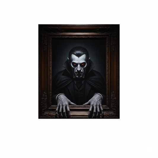 Vampire Portrait Canvas Art Gothic 3D Unique Optical Illusion Dark Horror Decor Wall Art *Frame Is Part Of The Image Not Real*