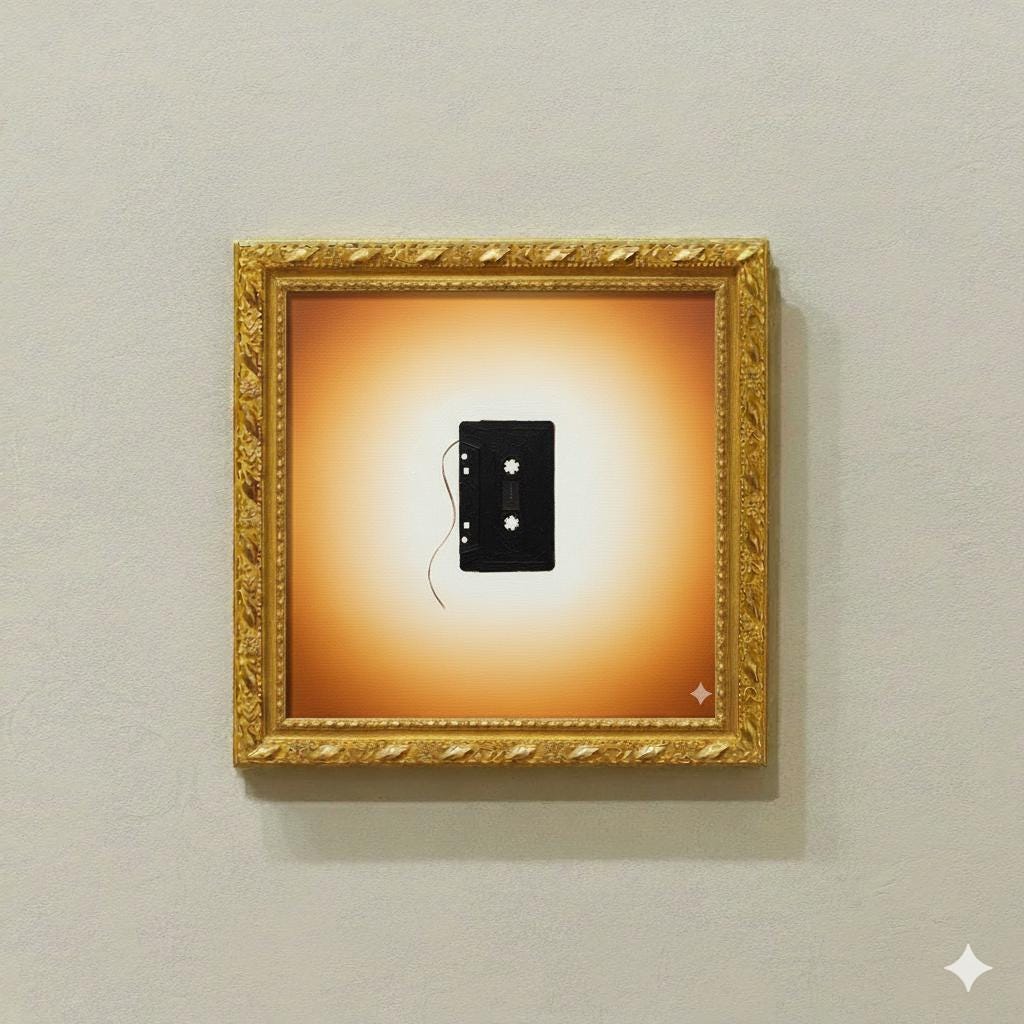 Minimalist Cassette Tape Painting | Retro Music Art | Nostalgic 80s Wall Decor | Modern Canvas