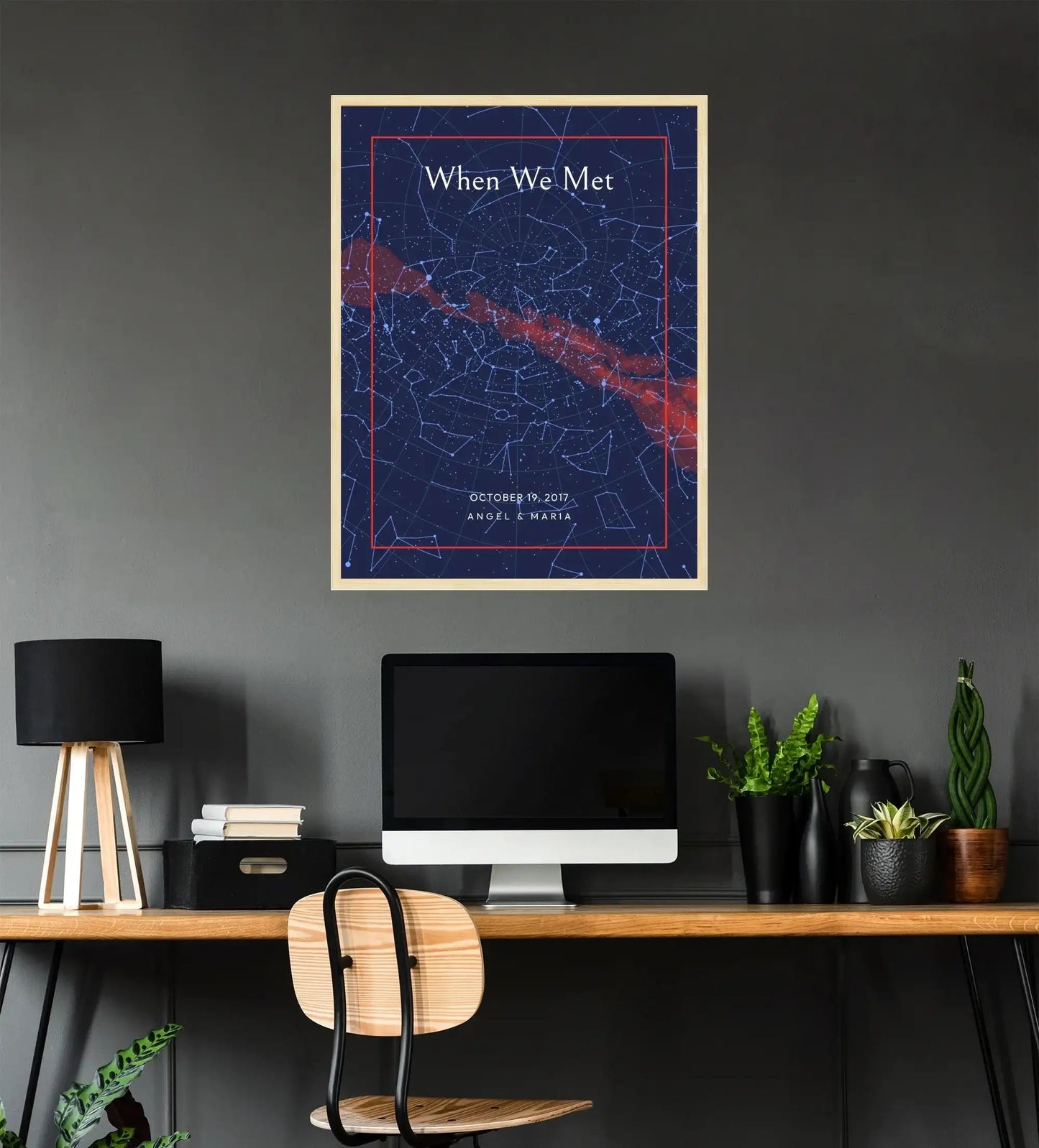 Custom - When We Met Poster - Classic Celestial Map