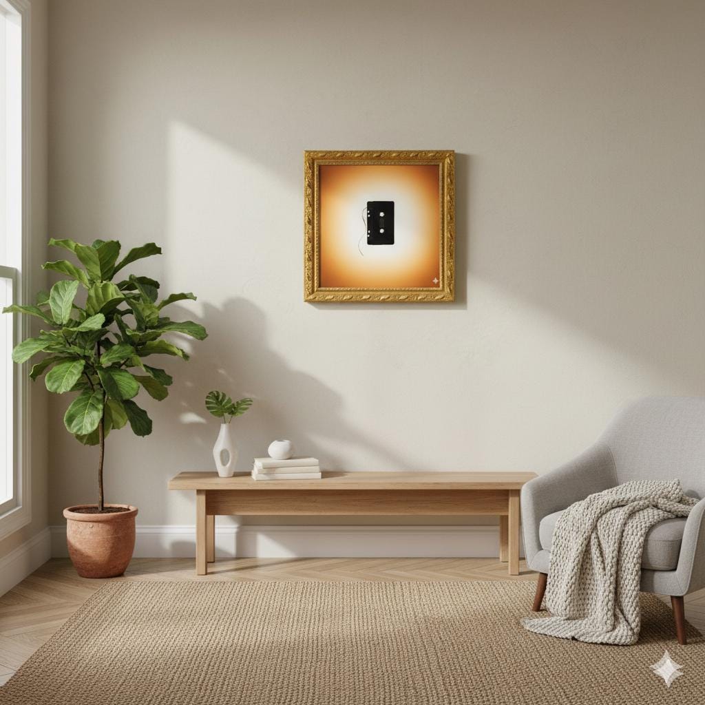 Minimalist Cassette Tape Painting | Retro Music Art | Nostalgic 80s Wall Decor | Modern Canvas