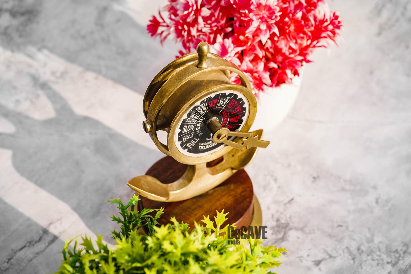 Handmade Brass Ship Telegraph | 6.5" Vintage Maritime Engine Order| Nautical Desktop Décor |Collectible Paperweight | Luxury Office Accent