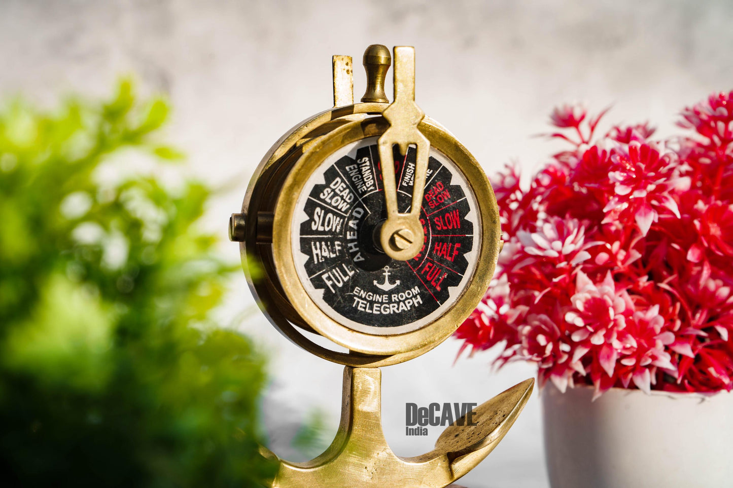 Handmade Brass Ship Telegraph | 6.5" Vintage Maritime Engine Order| Nautical Desktop Décor |Collectible Paperweight | Luxury Office Accent