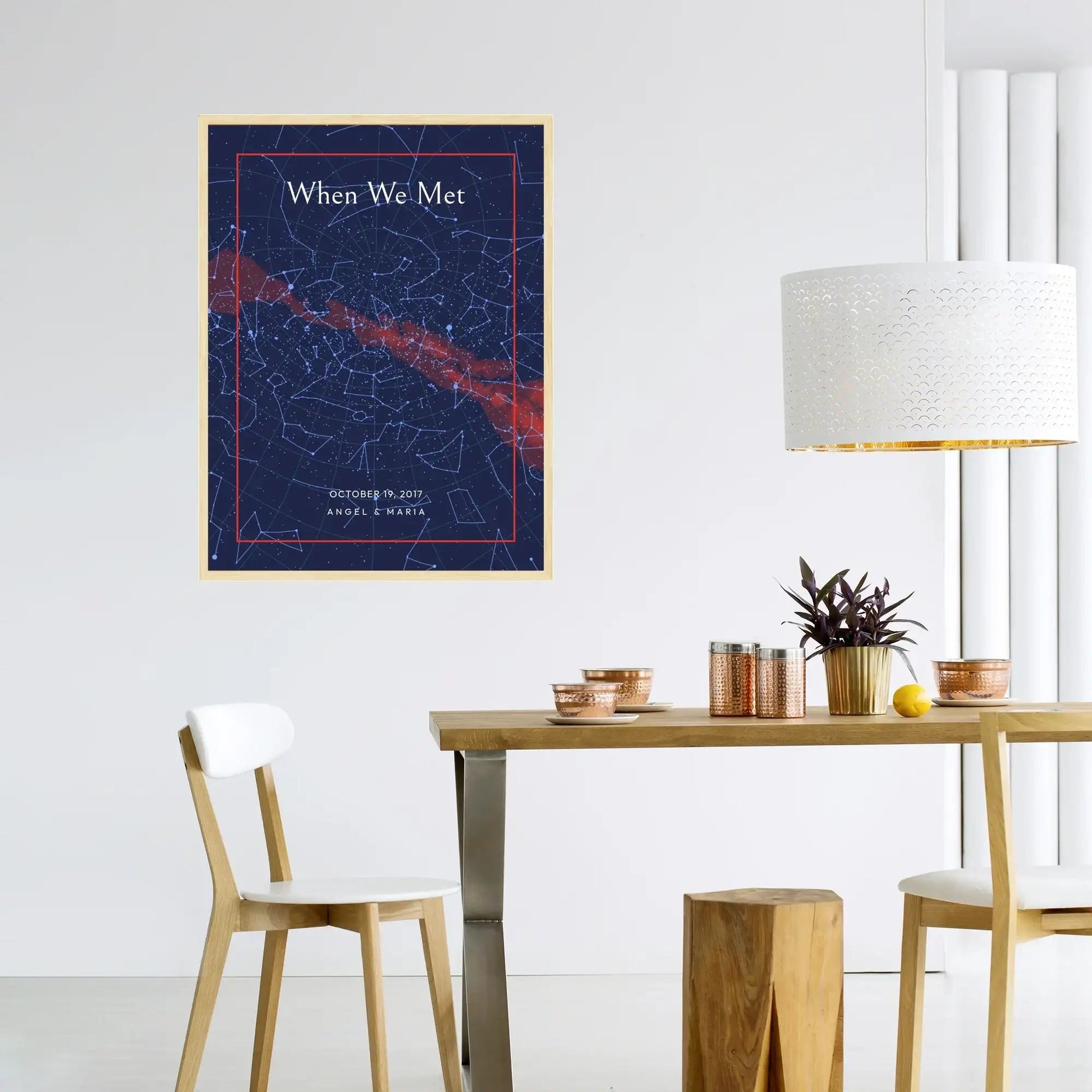 Custom - When We Met Poster - Classic Celestial Map