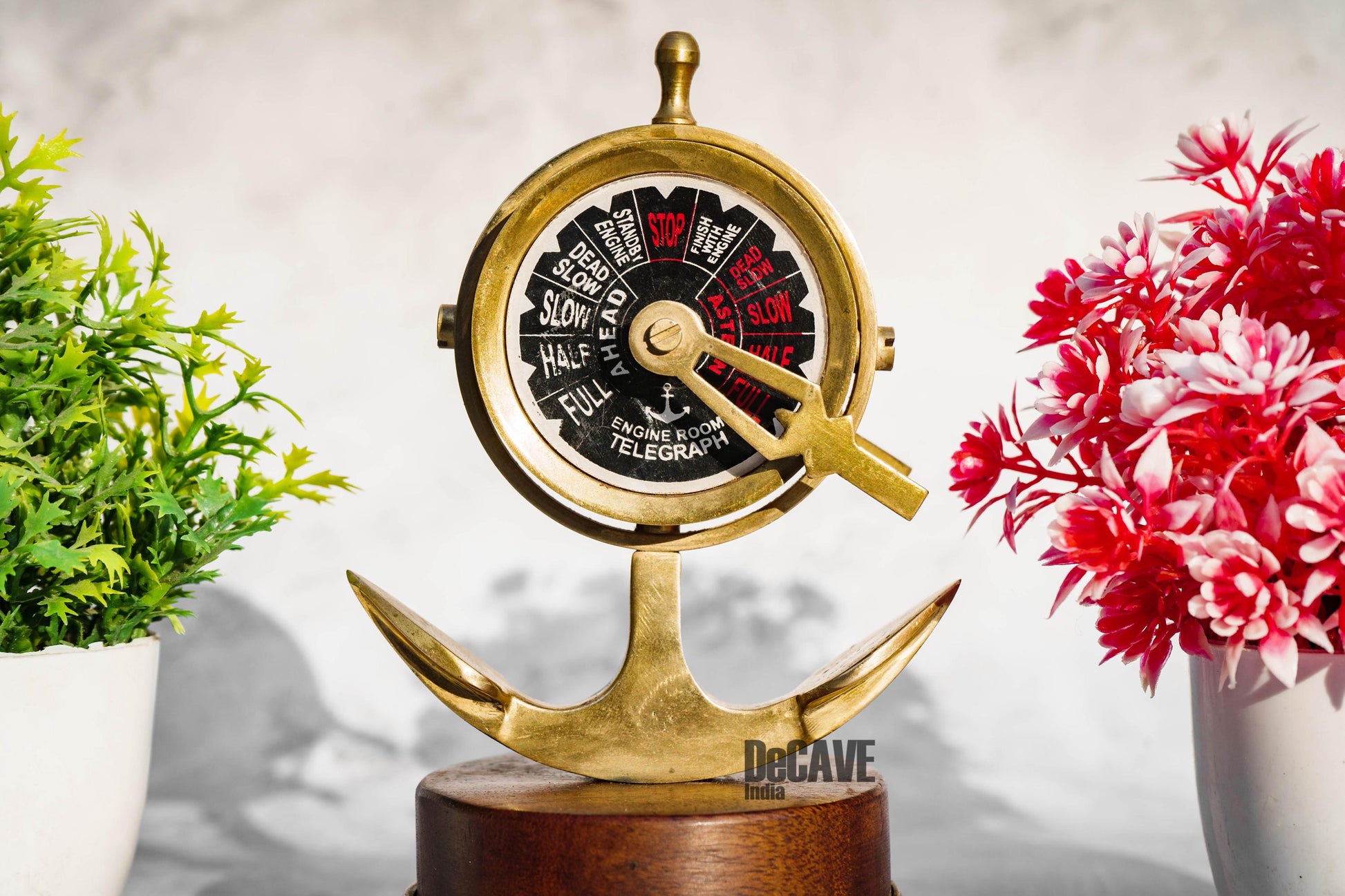 Handmade Brass Ship Telegraph | 6.5" Vintage Maritime Engine Order| Nautical Desktop Décor |Collectible Paperweight | Luxury Office Accent