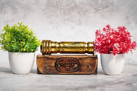 Brass Kaleidoscope Gilbert & Sons | Handmade 1895 Replica | British Royal Navy Optical Toy | Antique Nautical | Collectible Gift Décor