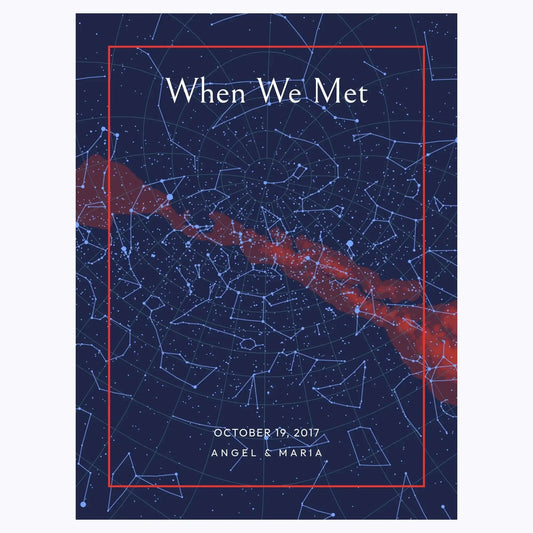 Custom - When We Met Poster - Classic Celestial Map