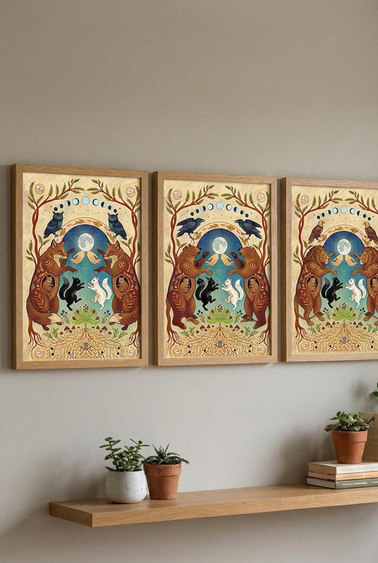 Watership Down Framed Art Print Set of 3 | Fantasy Fox, Rabbit Fox El-Ahrairah