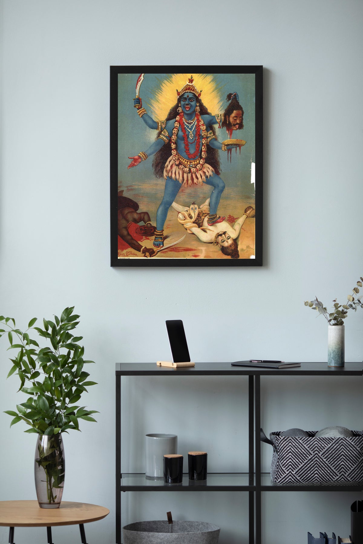 Kali Raja Ravi Kali By Raja Ravi Varma (High Quality Canvas Print) – DECAVE INDIA